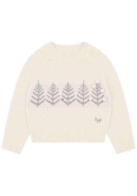 Cream wool baby sweater IL GUFO | GMA0018EM/ANPANNA